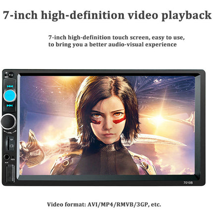 7-inch high-definition touch screen display with a character from a movie on the screen, on a white background.