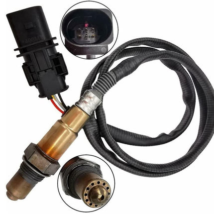 Car oxygen sensor with wiring on a white background