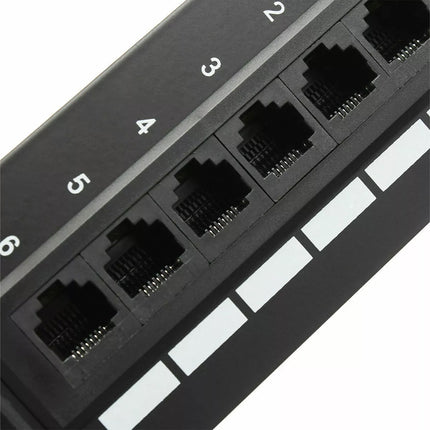 12 Port Cat6 Ethernet Patch Panel RJ45 Keystone Jack Network
