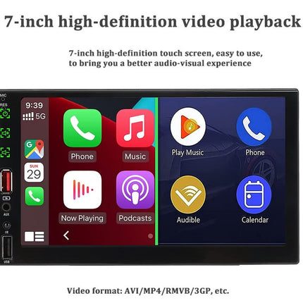 7-inch high-definition touch screen display with app icons on a white background