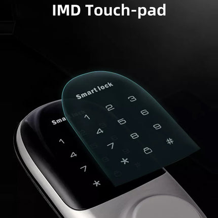 WiFi Smart Door Lock with Touch Keypad - 4-in-1 Keyless Entry | Remote App Unlock, IC Card, Voice Commands, Timed Codes for Guests
