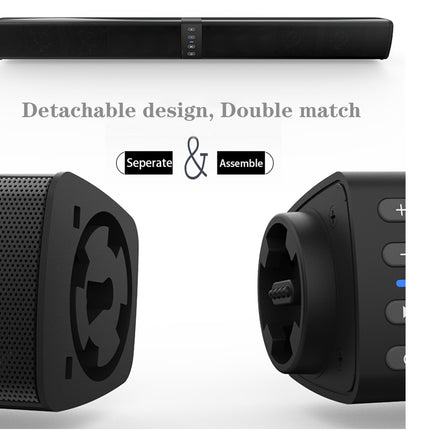 Black electronic devices with detachable design on a white background