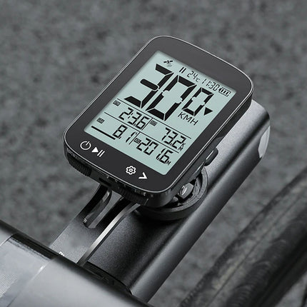 GPS Bike Computer Wireless 5-Star Positioning IP67 Waterproof, 2.4" Anti-Glare LCD, Tracks Speed Altitude Slope and Distance, 700mAh Battery