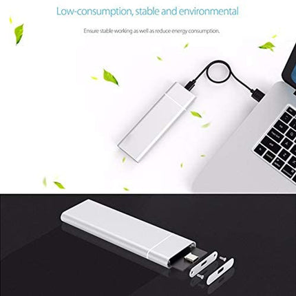 USB drive connected to a laptop with green leaves and text on a white background