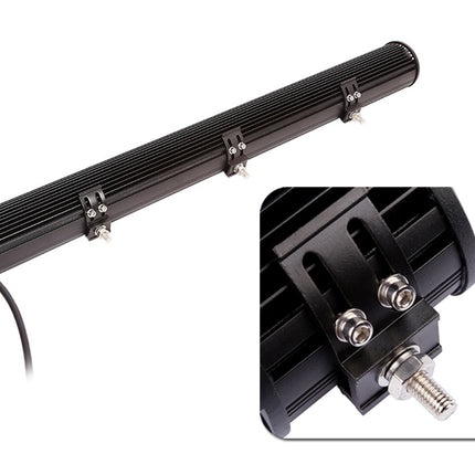 Black LED light bar with close-up inset on a white background