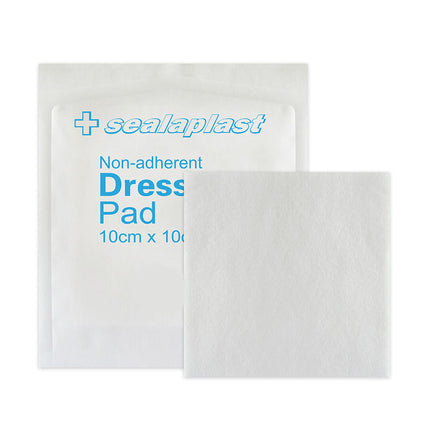 Sealaplast non-adherent dress pad packaging on a white background