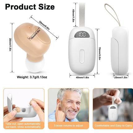 Product size chart with measurements and usage examples on a white background