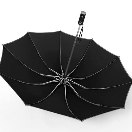 Black umbrella on a white background