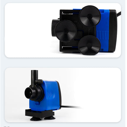 Blue and black water pump on a white background
