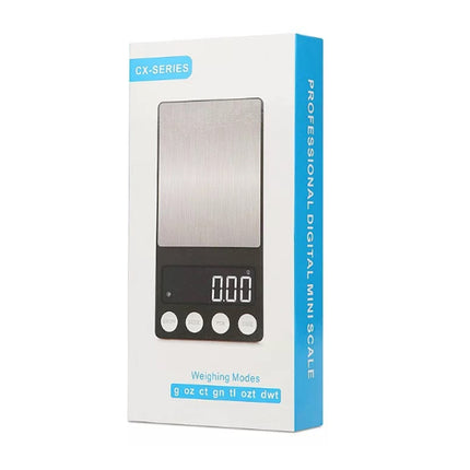 Digital mini scale packaging with 'CX-Series' branding on a white background