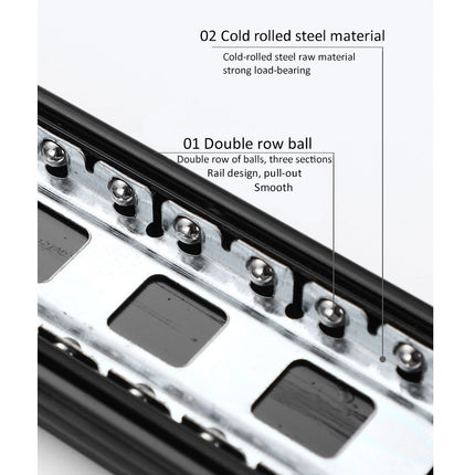 Close-up of a mechanical component with text on material and design features.