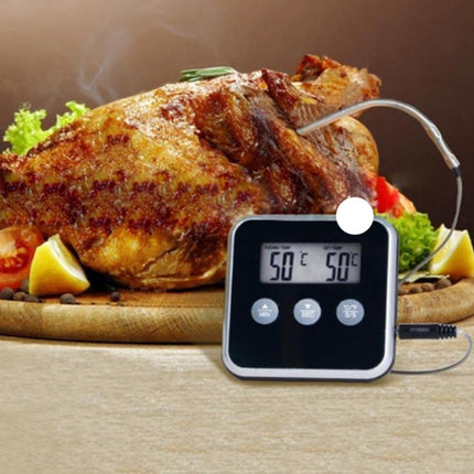 Digital BBQ Thermometer - Target Temp Alert - Magnetic | 1M Cord | 19.3cm Probe | 0-250°C Range | For Meat, Oven, Grill, Smoker
