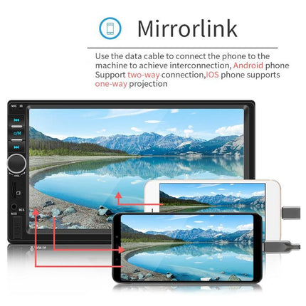 Car multimedia system with smartphone mirroring feature on a white background