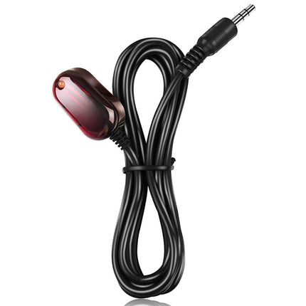 Black earbud with cable on a white background