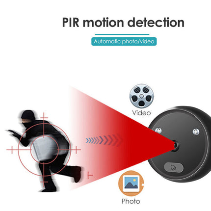 Smart WiFi Video Doorbell HD with 2.4" Touch Screen, PIR Motion Detection, Night Vision, Two-Way Audio, 120° Wide-Angle Lens, Black