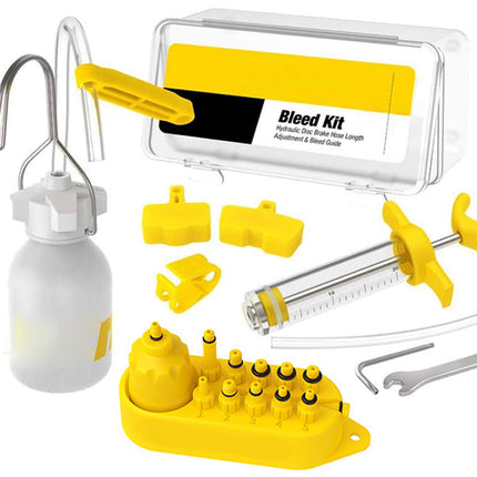 Bleed kit with various components on a white background