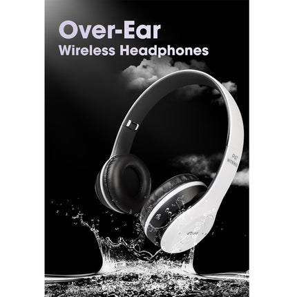 Over-Ear Wireless Headphones with water splash design on a black background