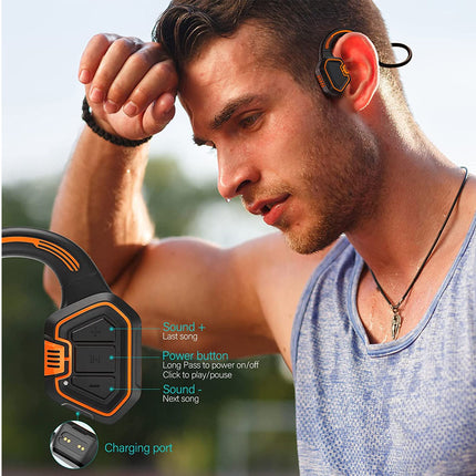 Bone Conduction Headphones IP68 Bluetooth MP3 16GB Swimming