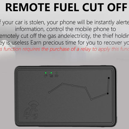 Remote fuel cut off device with text explaining its function on a gray background