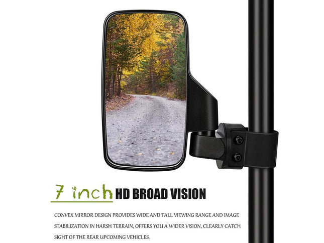 7-inch HD broad vision mirror with a view of a forest path on a white background