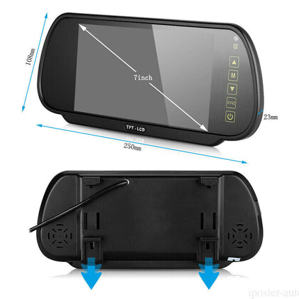 Measurement chart of a car monitor with dimensions labeled