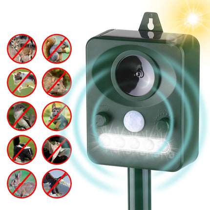 Solar Ultrasonic Animal Repeller PIR Dog Cat Scarer Repellent