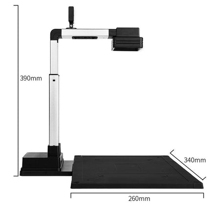 Measurement chart of a mechanical device with dimensions labeled on a white background