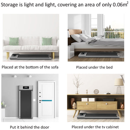 Product placement options in various rooms with text indicating area coverage.