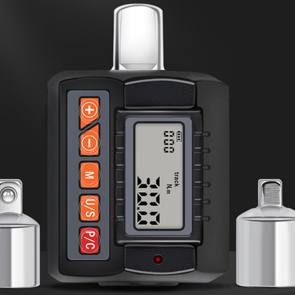 Digital weight scale with two metal weights on a black background