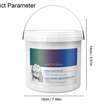 White container with a label on a white background