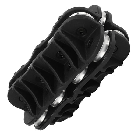 Black and silver bracelet on a white background