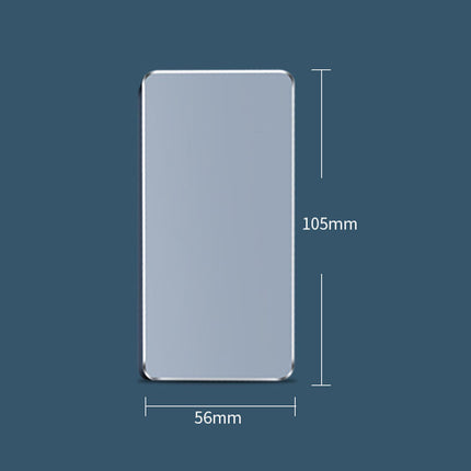 Rectangular metal object with dimensions labeled on a blue background