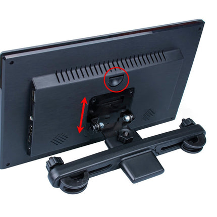 Monitor with a stand and mounting holes on a white background