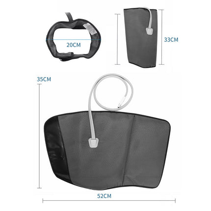 Black car sunshade with dimensions on a white background