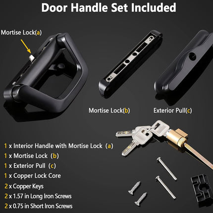 Patio Sliding Door Handle Set with Lock