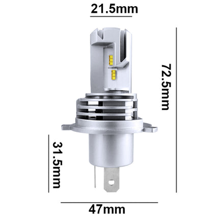 Dimensions of a car headlight bulb on a white background
