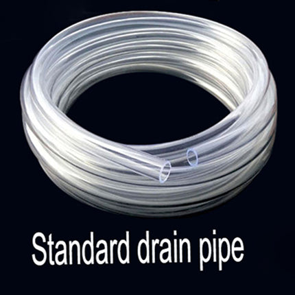 Coiled standard drain pipe on a black background