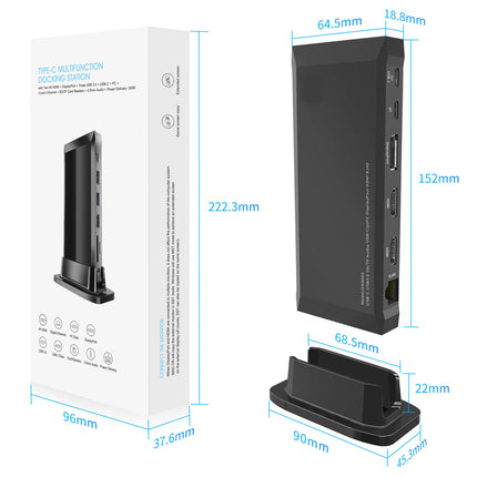 13-in-1 USB C Hub Docking Station - For MacBook & Laptops | 4K HDMI, DisplayPort, 100W PD, Ethernet, USB 3.0, SD/TF Reader, Audio Jack