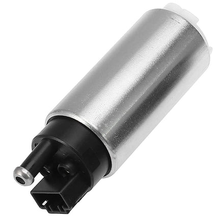 Metallic cylindrical component with black connectors on a white background