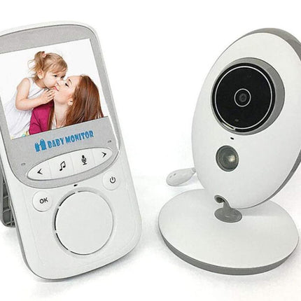 Baby monitor with digital display and camera on a white background