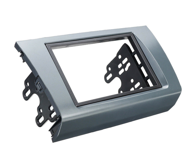 Car stereo dashboard panel with a horse logo on a white background