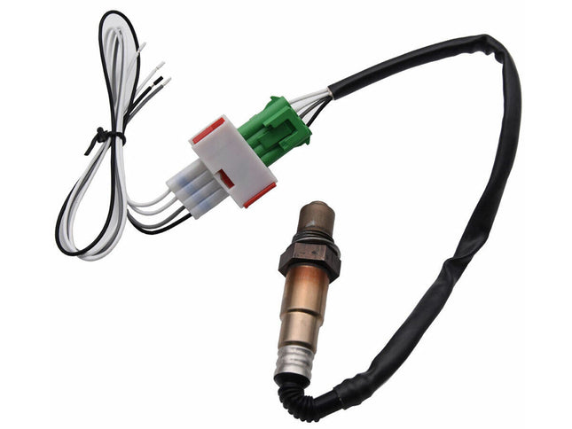 Car oxygen sensor with wiring on a white background