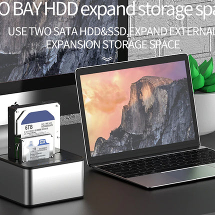 Dual Bay SSD HDD Docking Station USB 3.0 Offline Cloner Backup