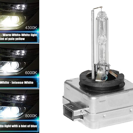 Car headlight bulb with color temperature options displayed on a white background