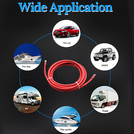 Red cable with icons of various vehicles indicating wide application.