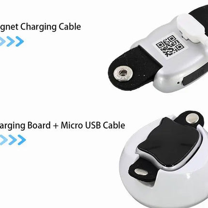 Magnet charging cable with charging board and micro USB cable on a white background