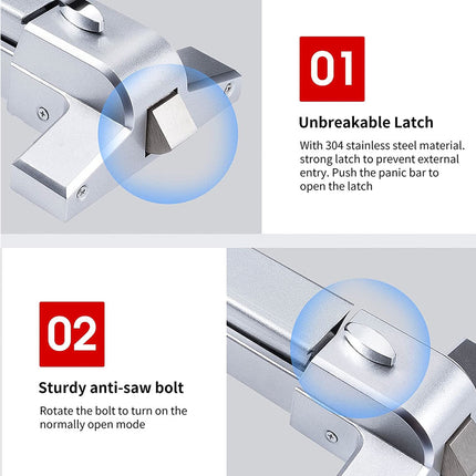 Door Push Panic Bar with Alarm for Exit Doors