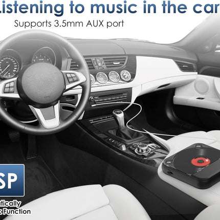 Car interior with a music player device attached, featuring the ASP brand.