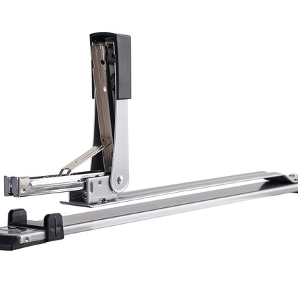 Metal door closer on a white background