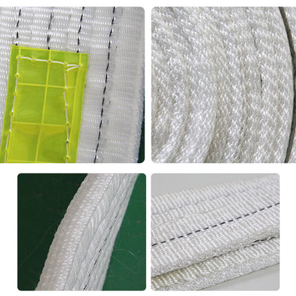 Collage of white woven material with green square, close-up of texture, and roll of material.